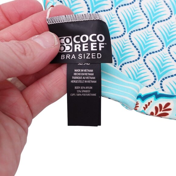 NWT Coco Reef Verso Reversible Bra-Sized Twist-Front Bikini Top Sz 32/34D Multi - Picture 13 of 13